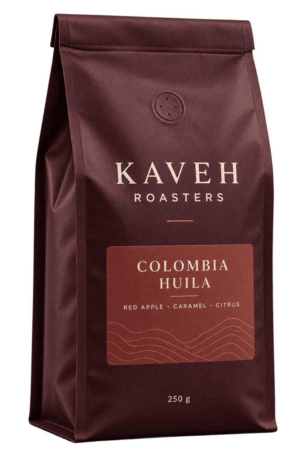 Colombia Huila coffee bag by Kaveh Roasters